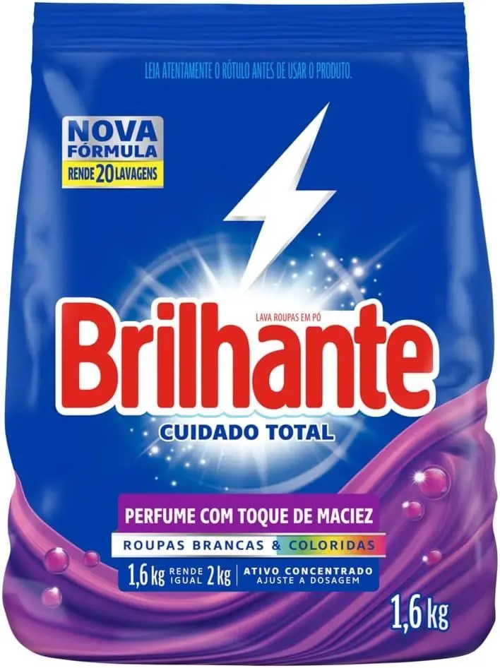 JABÓN EN POLVO BRILLANTE 1,6KG CUIDADO TOTAL