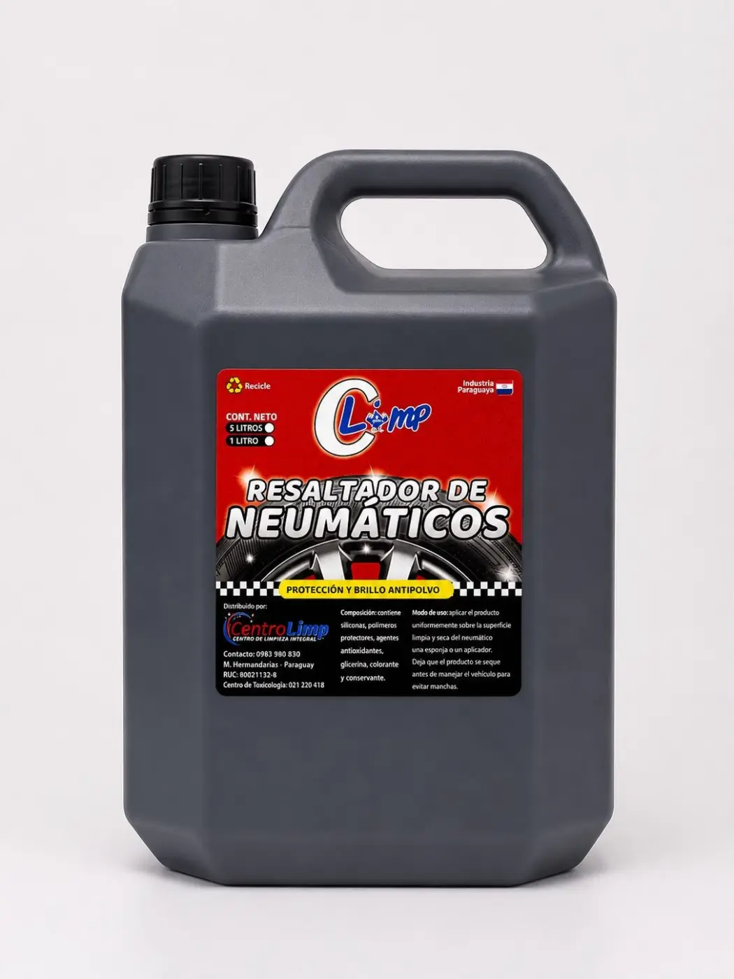 RESALTADOR DE NEUMATICOS NEGRO, CLIMP - 5LT