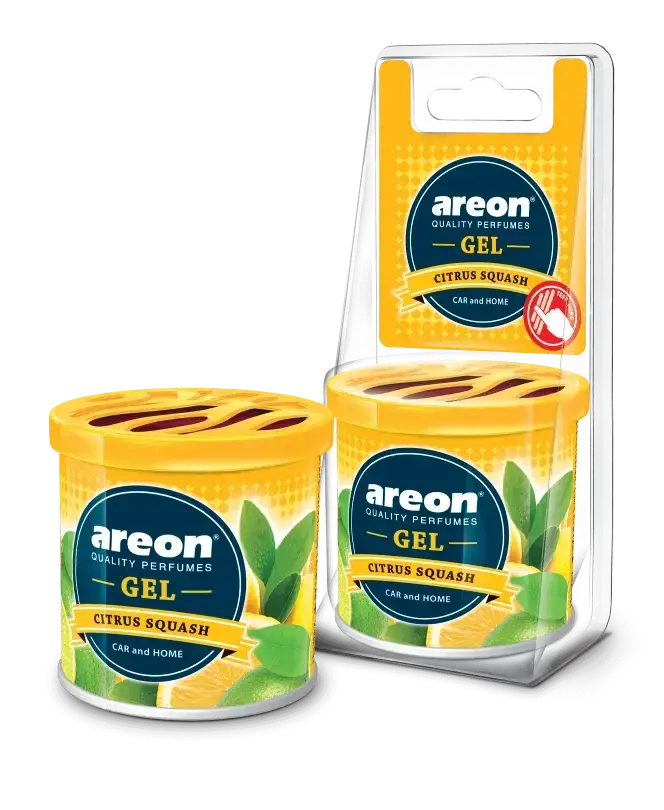 PERFUME AUTOMOTIVO AREON GEL, CITRUS SQUASH,