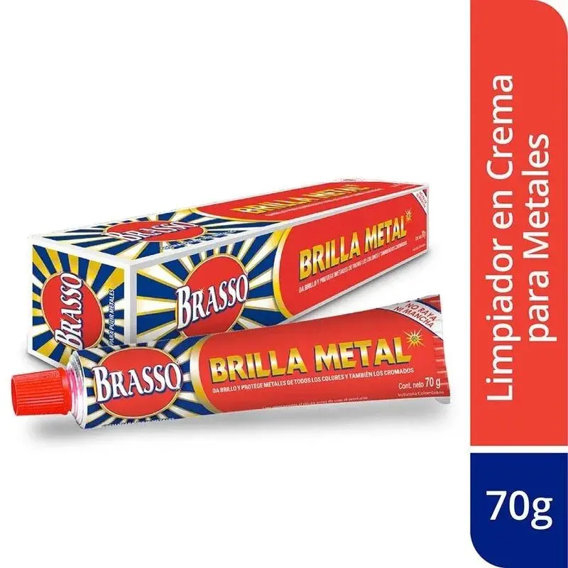 LIMPIADOR BRILLA METAL BRASSO CREMA TUBO, 70GR