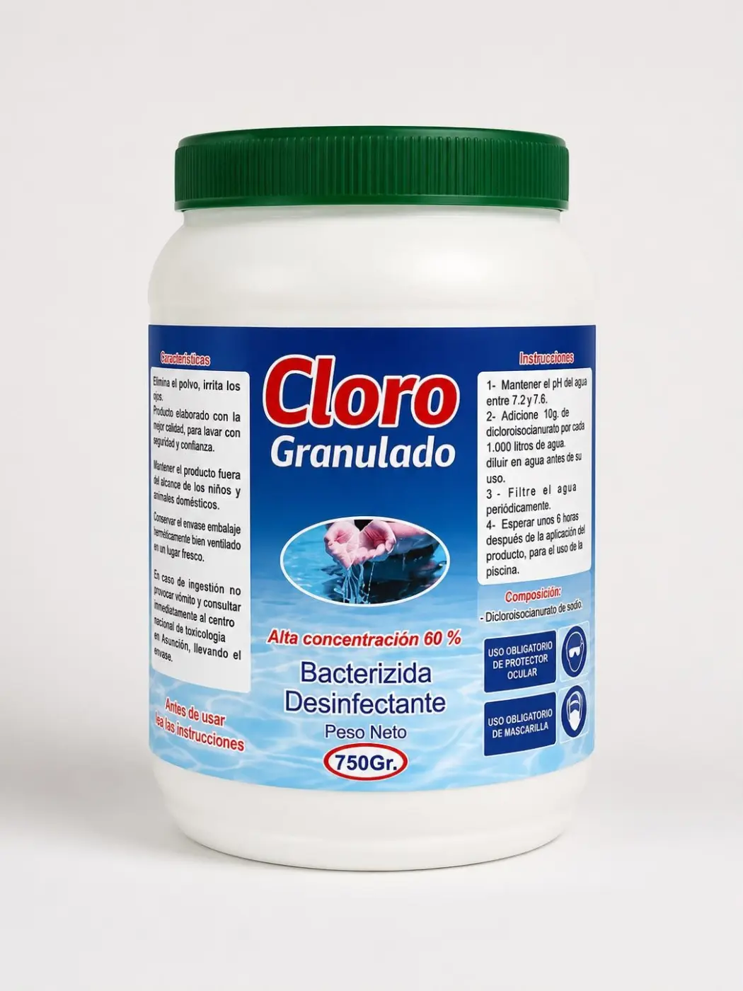 CLORO GRANULADO CLIMP, PRODUCTO PARA PISCINA DE 750GR