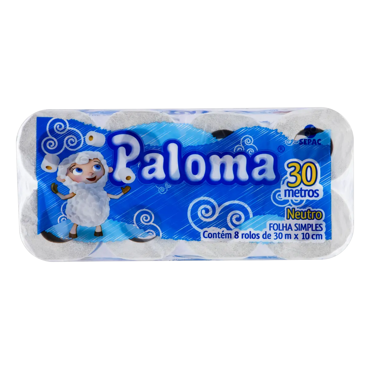 PAPEL HIGIENICO PALOMA NEUTRO X8 ROLLOS