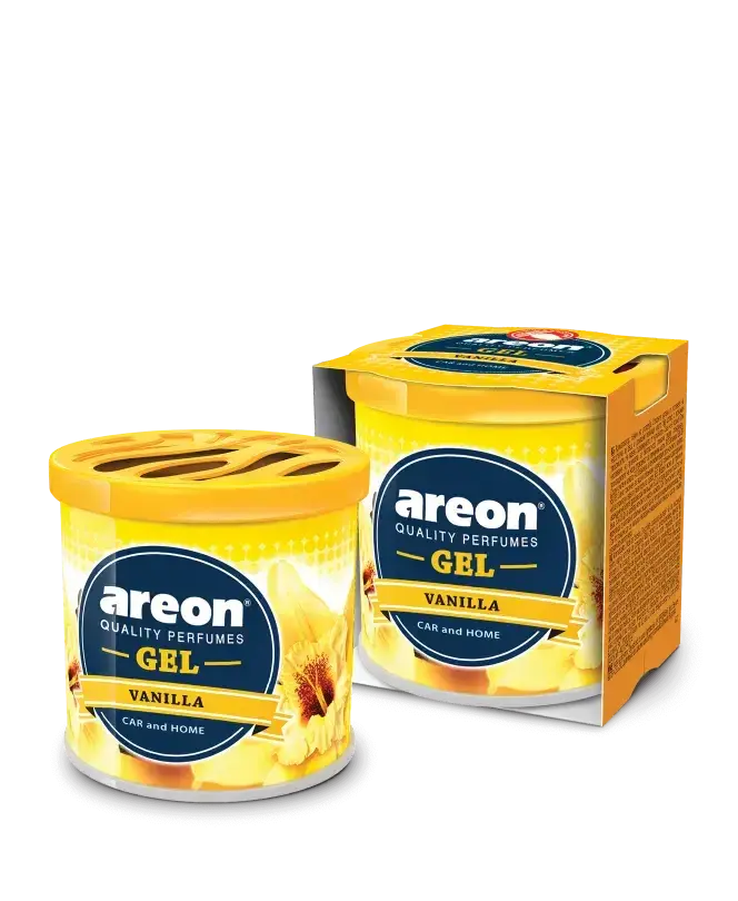 PERFUME AUTOMOTIVO AREON GEL, VAINILLA.