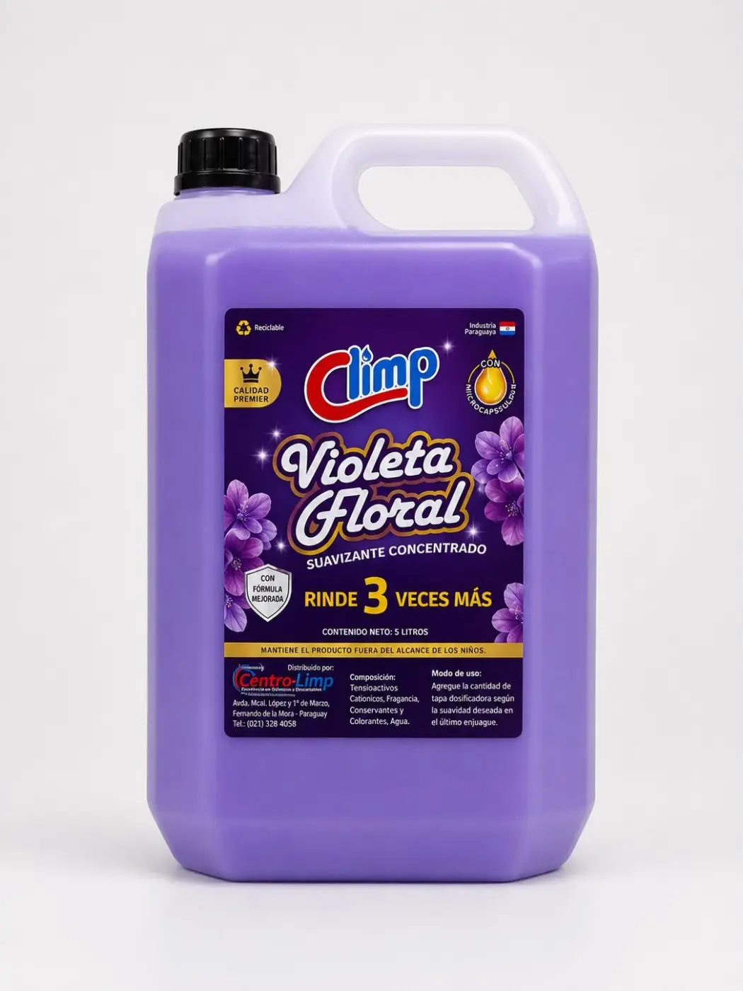 SUAVIZANTE CONCENTRADO VIOLETA FLORAL 5L, CLIMP