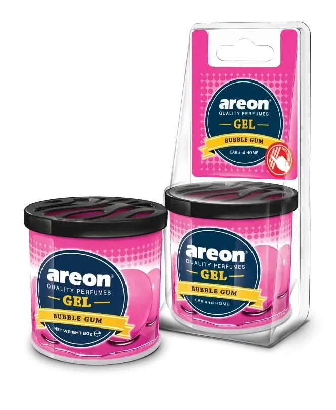 PERFUME AUTOMOTIVO AREON, GEL CAN BUBBLE GUM