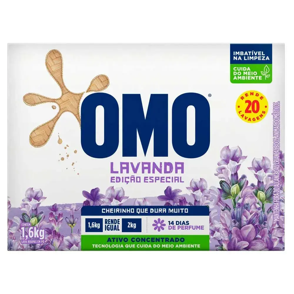 JABÓN EN POLVO OMO DE 1,6KG LAVANDA
