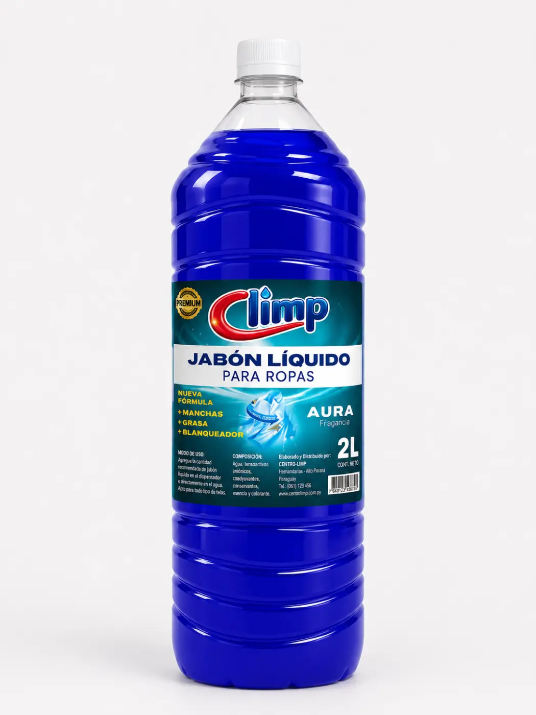 JABÓN LIQUIDO PREMIUM AURA, 2LT CLIMP.