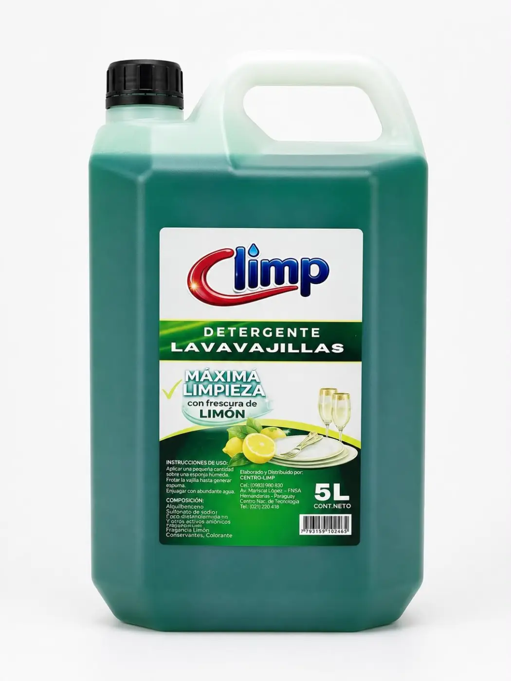 DETERGENTE PARA CUBIERTOS LIMON, 5L CLIMP