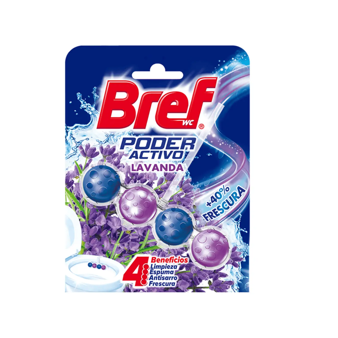 AROMATIZANTE PARA INODORO  BREF WC PODER ACTIVO LAVANDA 50G. AROM