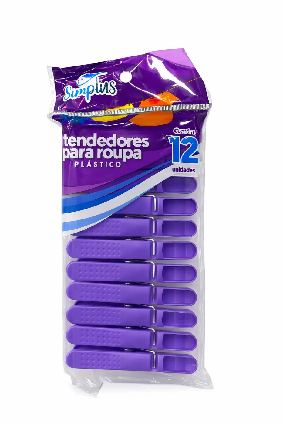 PINZAS DE PLASTICO C/12U LILA