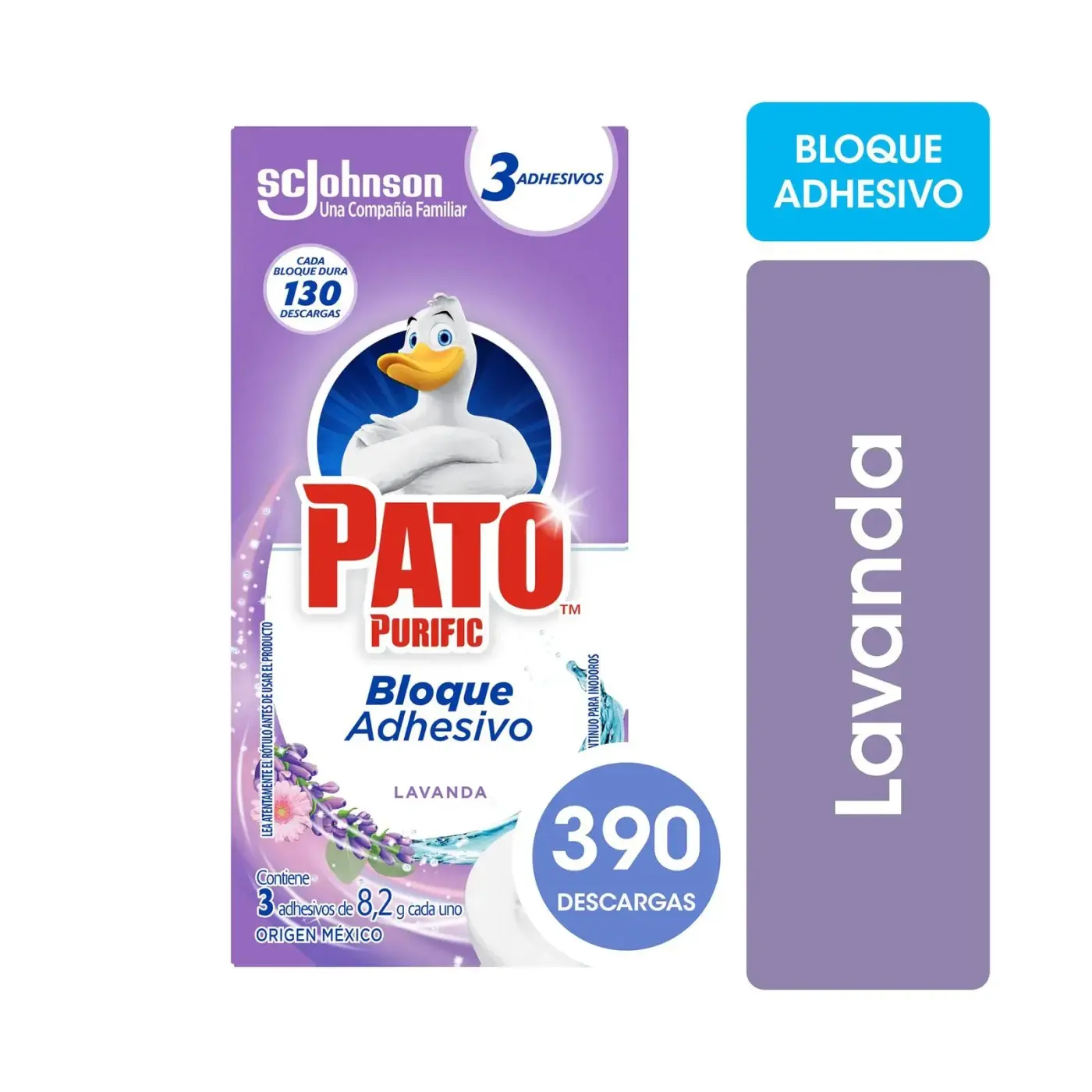 ADHESIVO PATO  PARA INODOROS CAMPOS DE LAVANDA 3 UND