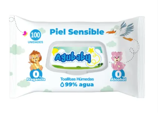TOALLITAS HÚMEDAS AGUBABY SOUNI 99% AGUA 100UND.