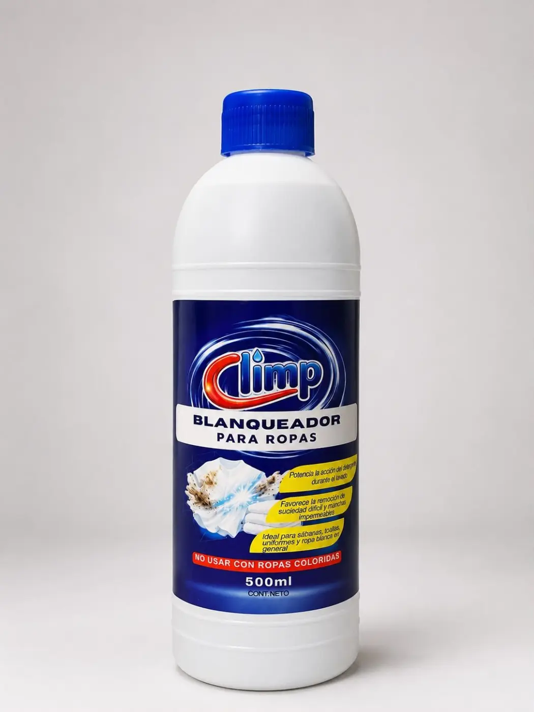 BLANQUEADOR PARA ROPAS CLIMP, 500ML.