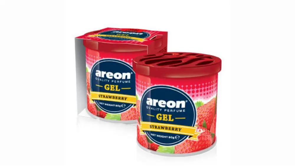 PERFUME AUTOMOTIVO AREON GEL STRAWBERRY.